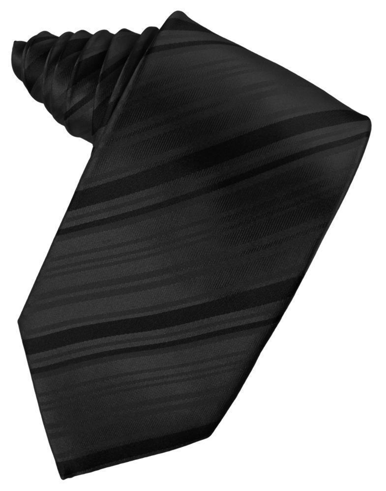 Striped Satin Necktie Self Tie-0