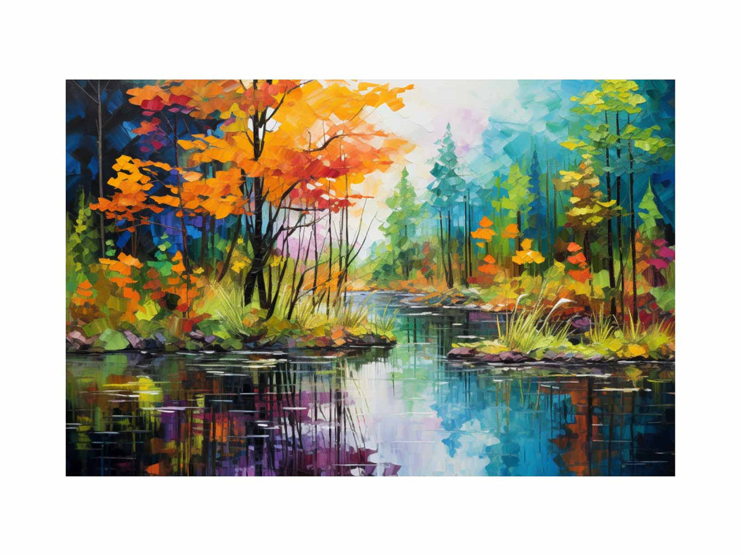 Rainbow Forest Art Canvas Art Print