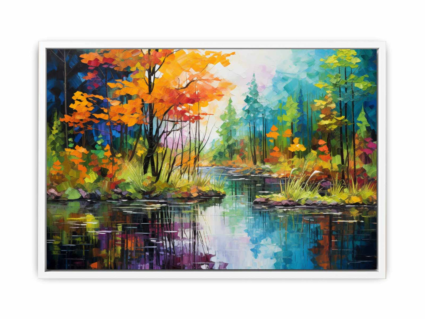 Rainbow Forest Art Canvas Art Print