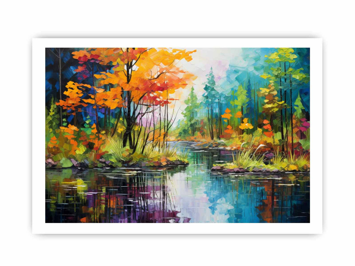 Rainbow Forest Art Canvas Art Print