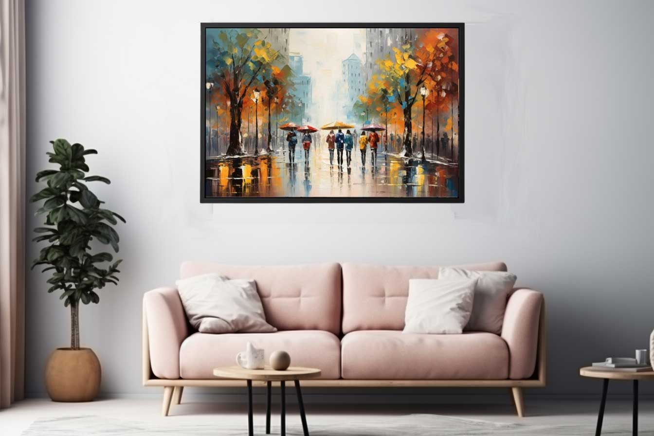 Colorful Umbrellas Art Canvas Art Print