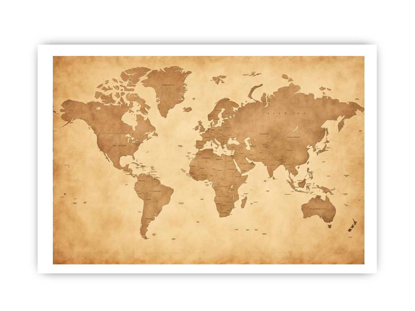 Antique World Map Canvas Art Print
