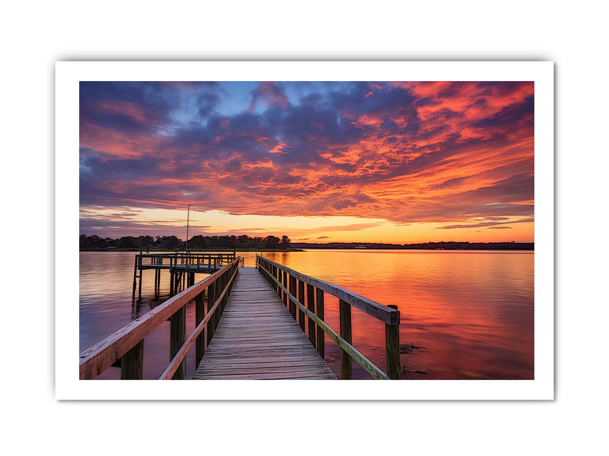 Jetty Sunset Artwork Canvas Art Print