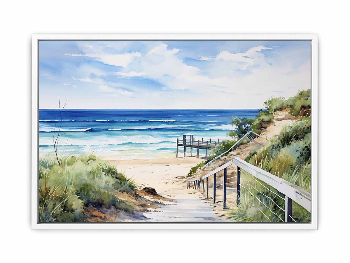 Beach Path Artwork Canvas Painting Print