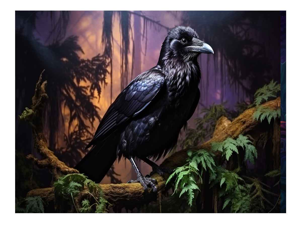Beautiful Ravens Bird Canvas Painting Print