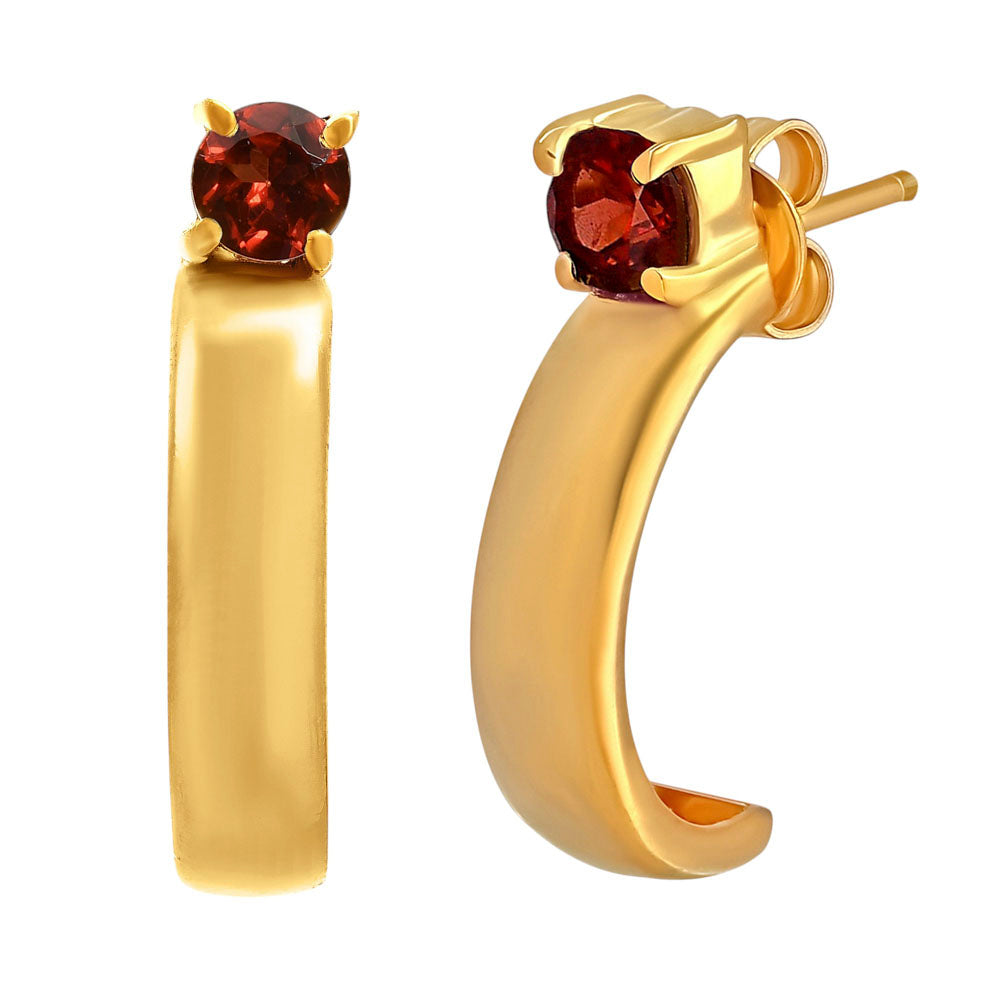 18K Gold Over Brass Round Cut Gemstones Stud Earrings Jewelry EM-1285 TGE1031