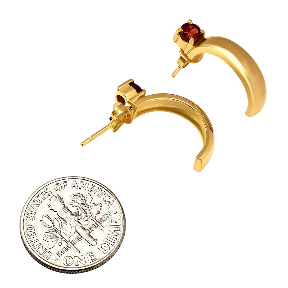 18K Gold Over Brass Round Cut Gemstones Stud Earrings Jewelry EM-1285 TGE1031