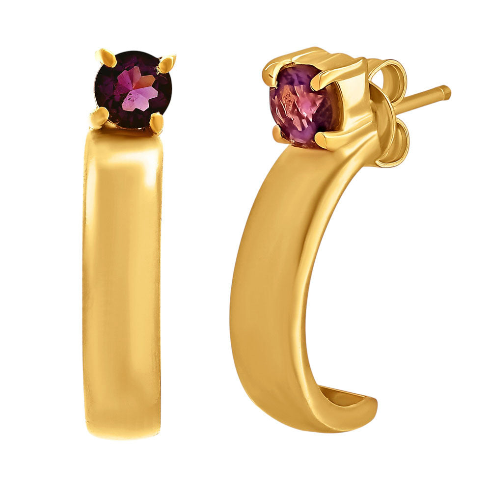 18K Gold Over Brass Round Cut Gemstones Stud Earrings Jewelry EM-1285 TGE1031