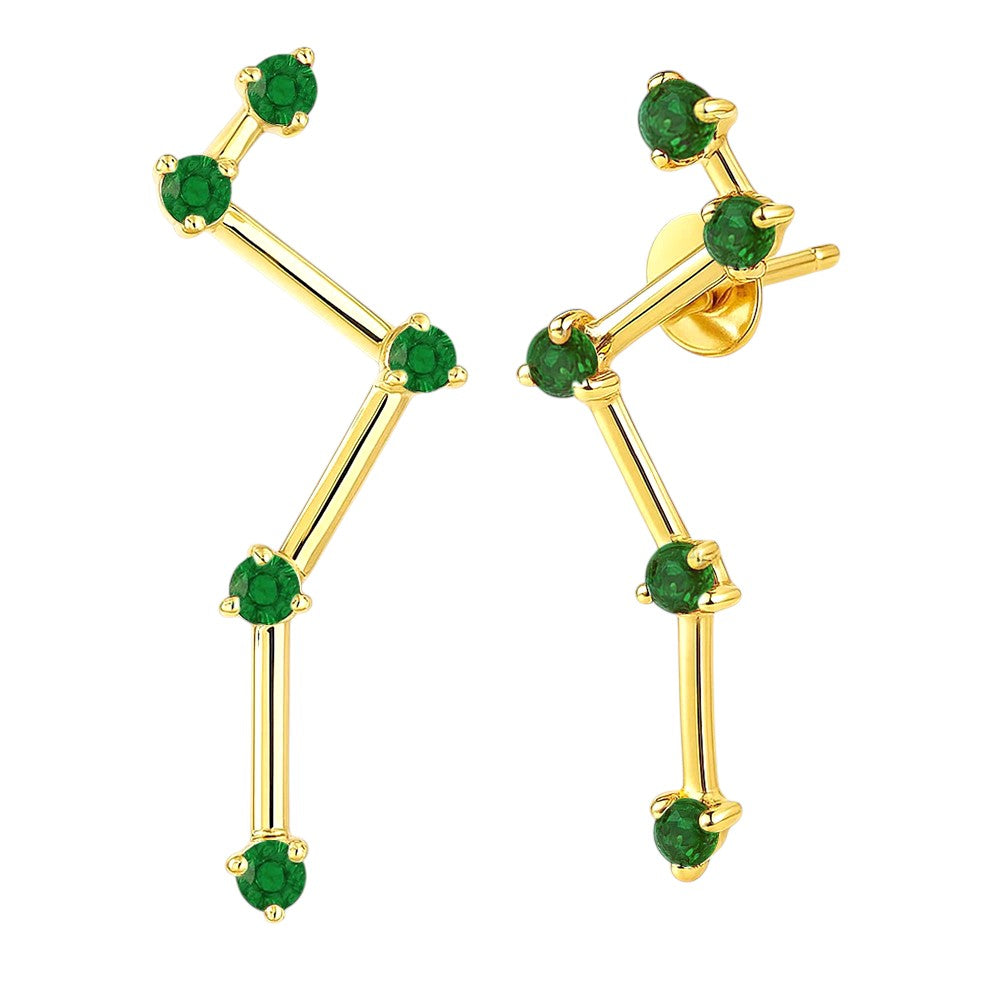 18K Gold Over Brass Round Cut Gemstones Earrings Jewelry EM-1295 TGE1040