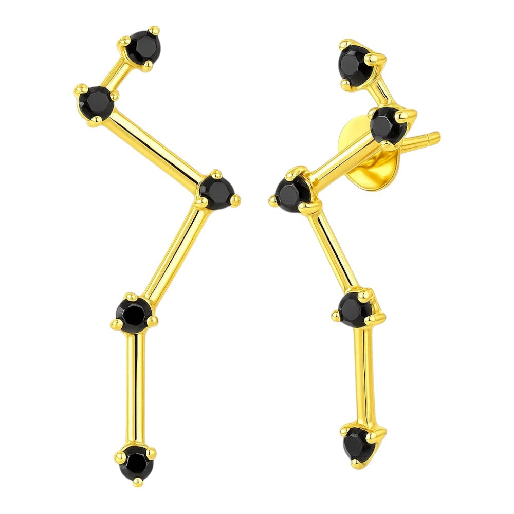 18K Gold Over Brass Round Cut Gemstones Earrings Jewelry EM-1295 TGE1040