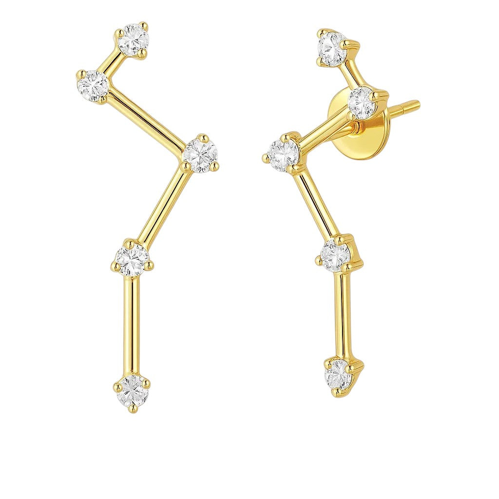18K Gold Over Brass Round Cut Gemstones Earrings Jewelry EM-1295 TGE1040