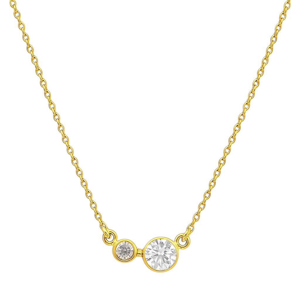 18K Gold Over Brass Round Cut Gemstones Necklace Jewelry EN-1038 TGN1007