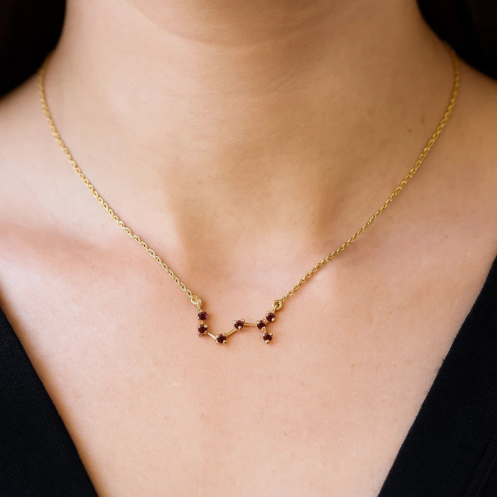 18K Gold Over Brass Round Cut Gemstones Necklace Jewelry EN-1039 TGN1008-1