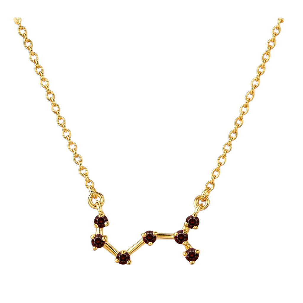 18K Gold Over Brass Round Cut Gemstones Necklace Jewelry EN-1039 TGN1008-2
