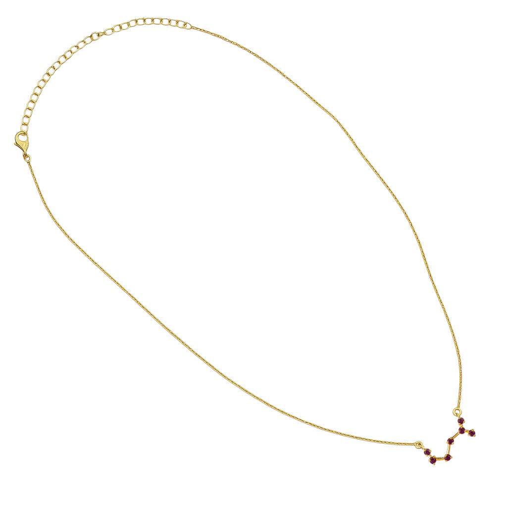18K Gold Over Brass Round Cut Gemstones Necklace Jewelry EN-1039 TGN1008-4