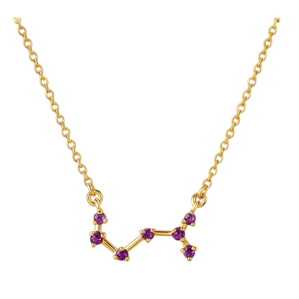 18K Gold Over Brass Round Cut Gemstones Necklace Jewelry EN-1039 TGN1008-5