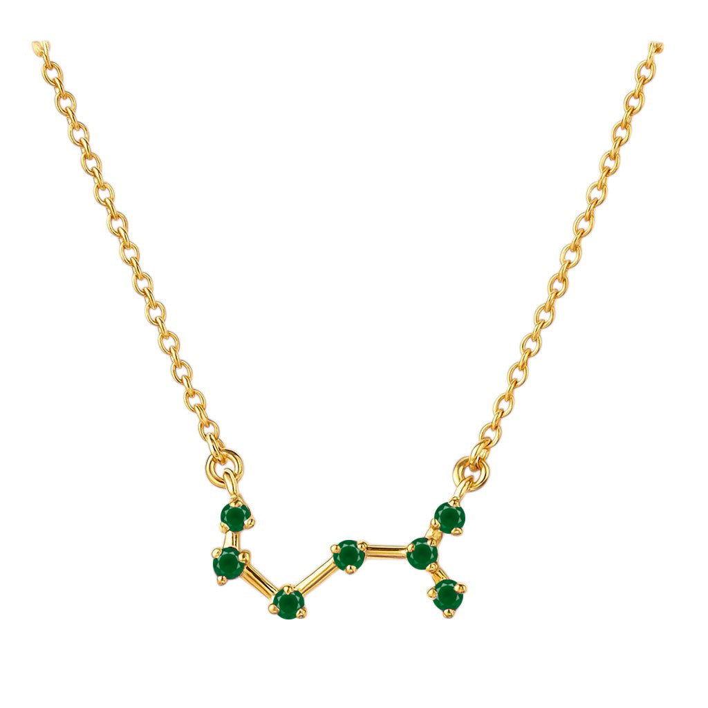 18K Gold Over Brass Round Cut Gemstones Necklace Jewelry EN-1039 TGN1008-6