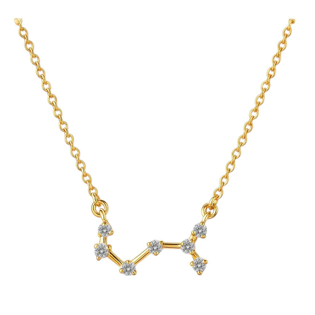 18K Gold Over Brass Round Cut Gemstones Necklace Jewelry EN-1039 TGN1008-7