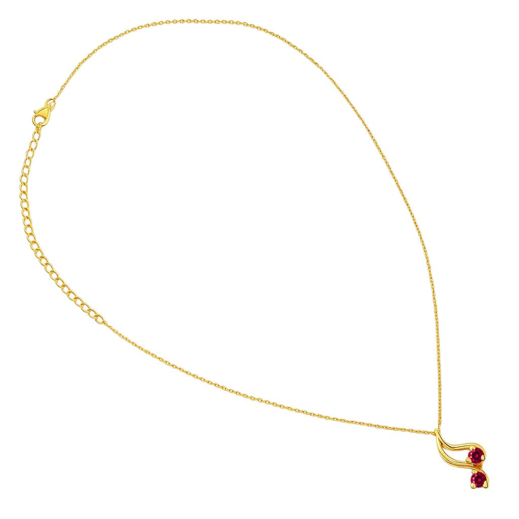 18K Gold Over Brass Round Cut Gemstones Necklace Jewelry EN-1036 TGN1010