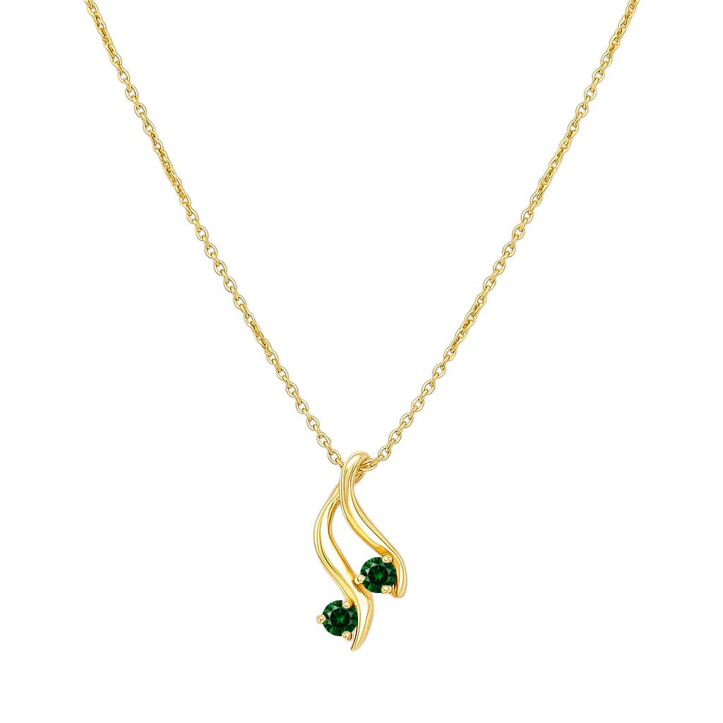 18K Gold Over Brass Round Cut Gemstones Necklace Jewelry EN-1036 TGN1010