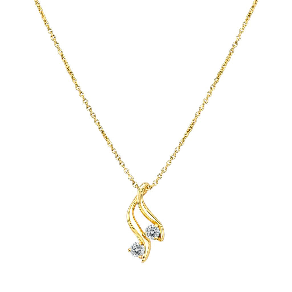 18K Gold Over Brass Round Cut Gemstones Necklace Jewelry EN-1036 TGN1010