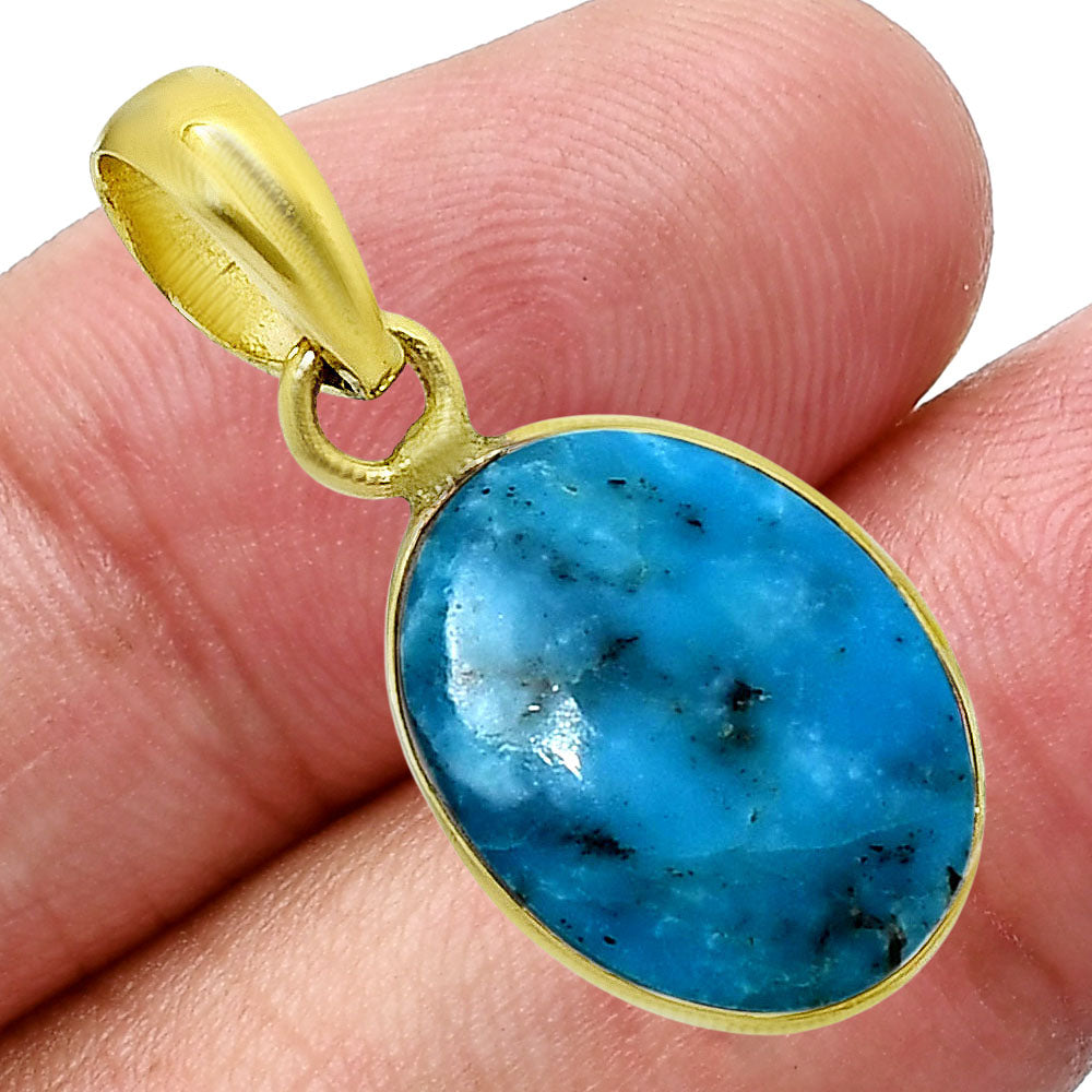 18K Gold Over Brass Natural Gemstones Oval Shape Pendant Jewelry TGP1001 PM-1001