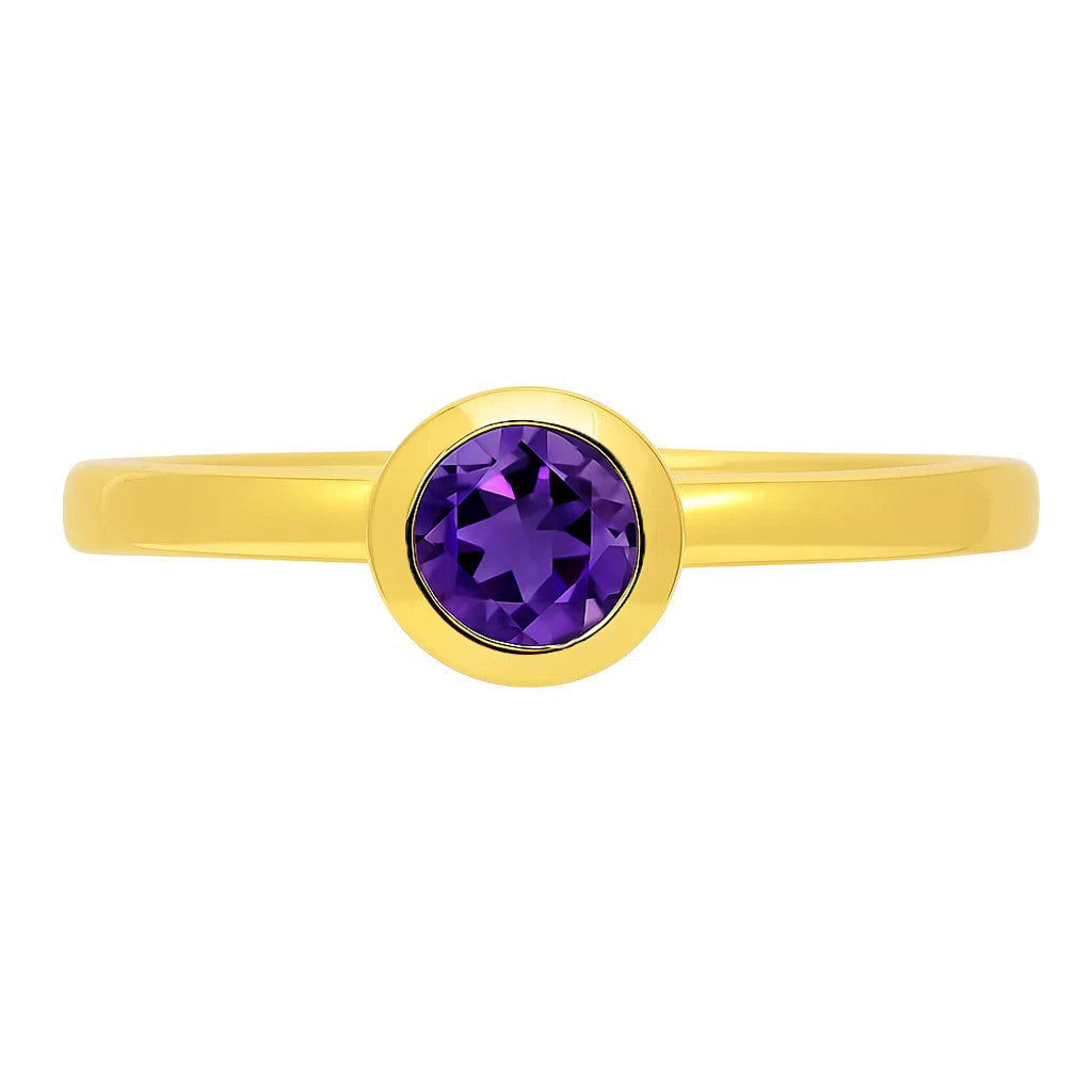 18K Gold Over Brass Round Cut Gemstones Ring Jewelry Size 5-8 RM-1775 TGR1049