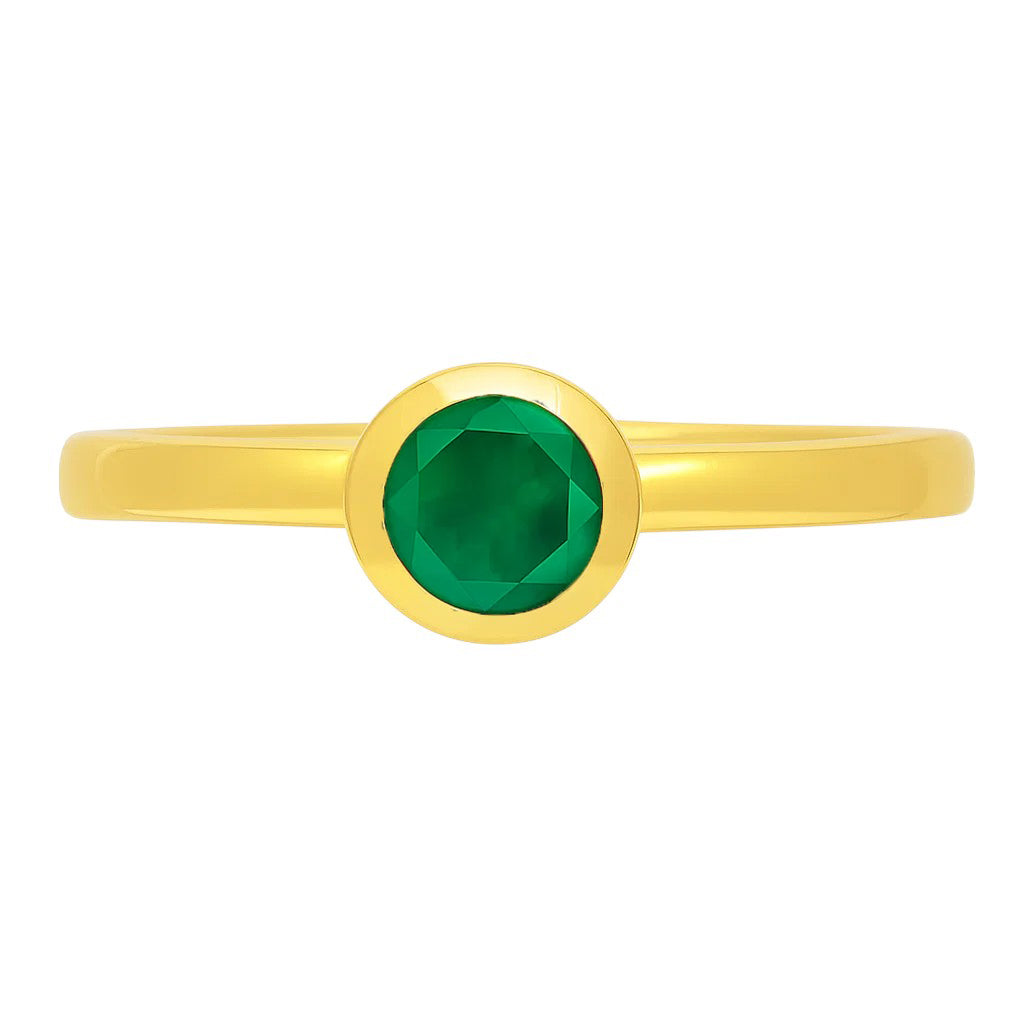 18K Gold Over Brass Round Cut Gemstones Ring Jewelry Size 5-8 RM-1775 TGR1049