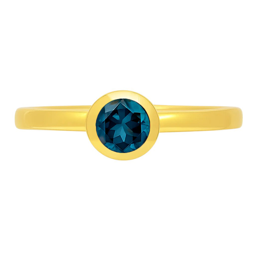 18K Gold Over Brass Round Cut Gemstones Ring Jewelry Size 5-8 RM-1775 TGR1049