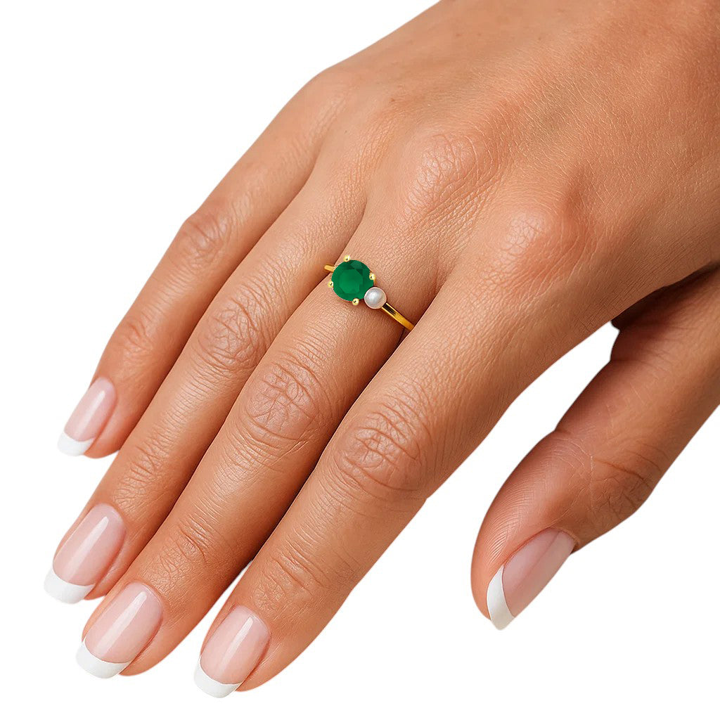 18K Gold Over Brass Round Cut Gemstones Ring Jewelry Size 5-8 RM-1776 TGR1050