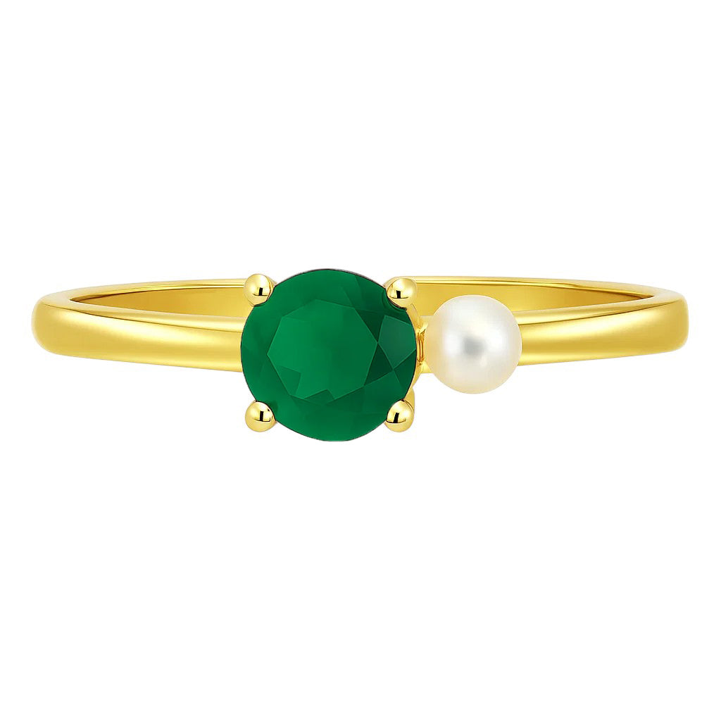 18K Gold Over Brass Round Cut Gemstones Ring Jewelry Size 5-8 RM-1776 TGR1050