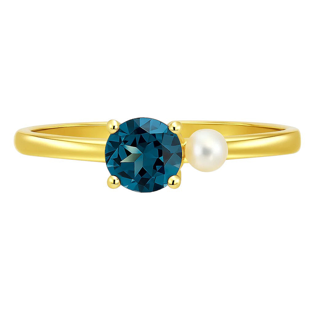 18K Gold Over Brass Round Cut Gemstones Ring Jewelry Size 5-8 RM-1776 TGR1050