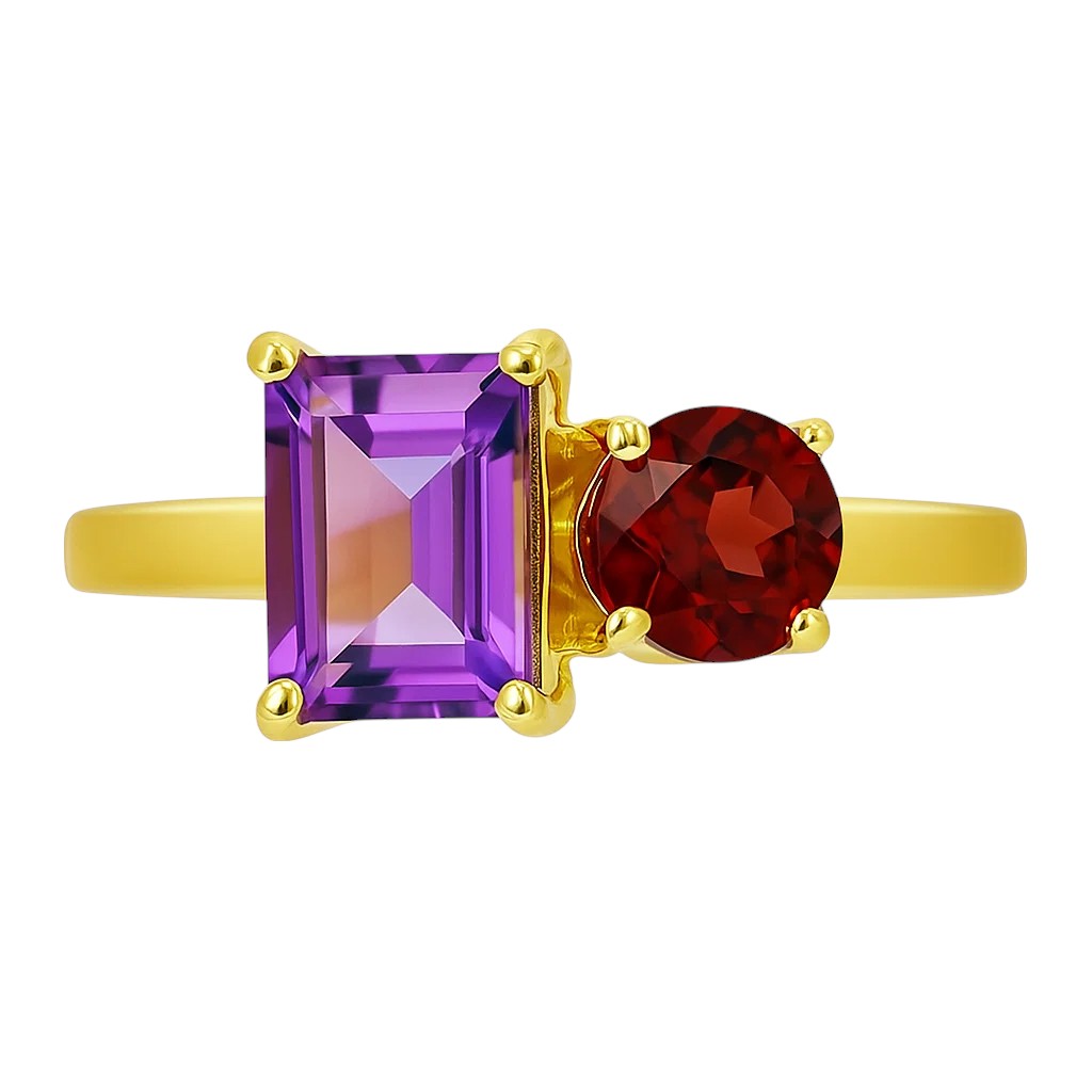 18K Gold Over Brass Baguette Cut Gemstones Ring Jewelry Size 5-8 RM-1778 TGR1051