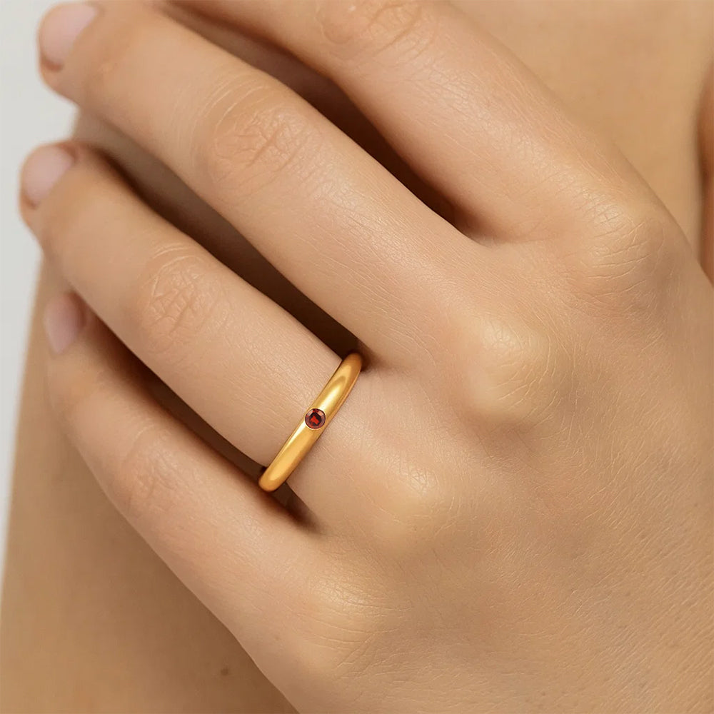 18K Gold Over Brass Round Cut Gemstones Ring Jewelry Size 5-8 RM-1780 TGR1052