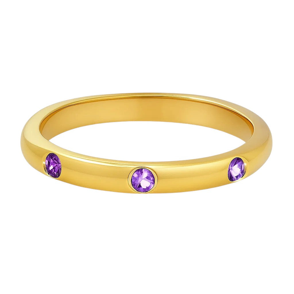 18K Gold Over Brass Round Cut Gemstones Ring Jewelry Size 5-8 RM-1780 TGR1054