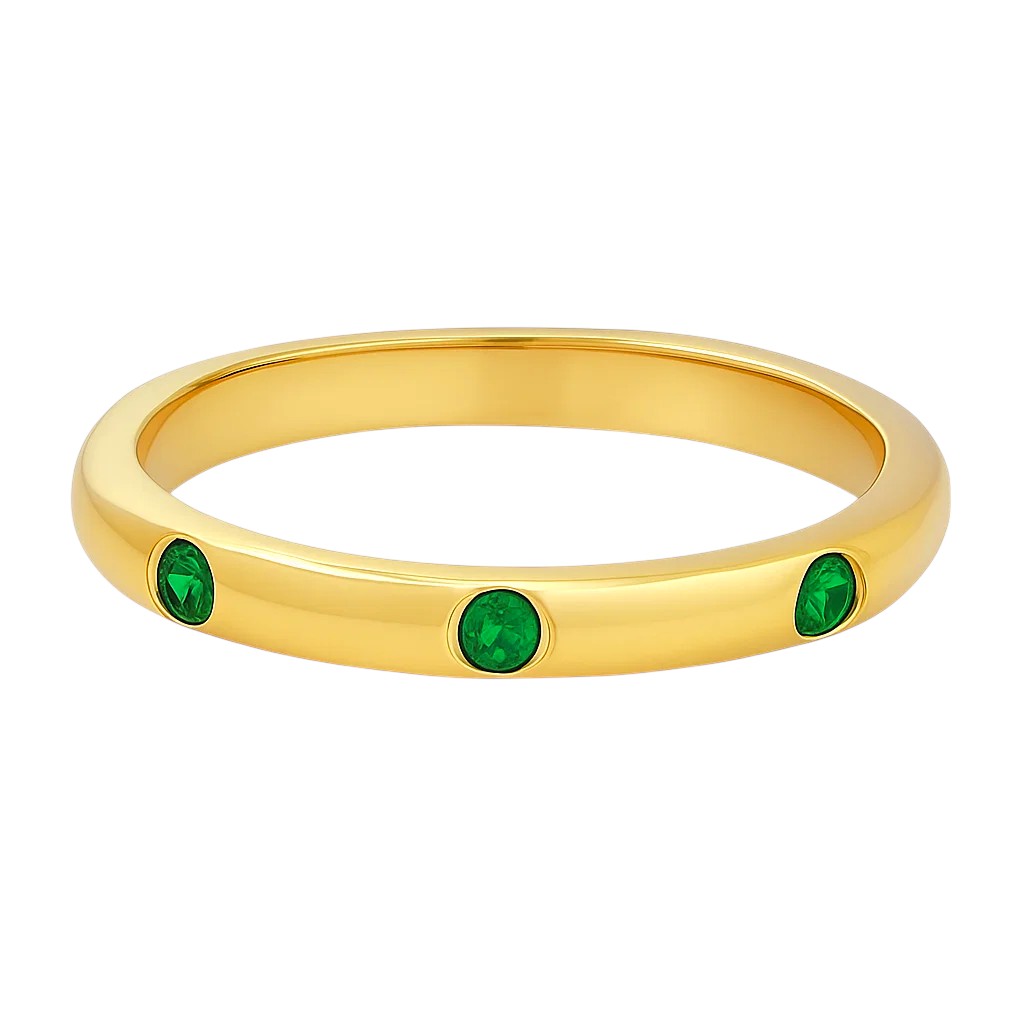 18K Gold Over Brass Round Cut Gemstones Ring Jewelry Size 5-8 RM-1780 TGR1054