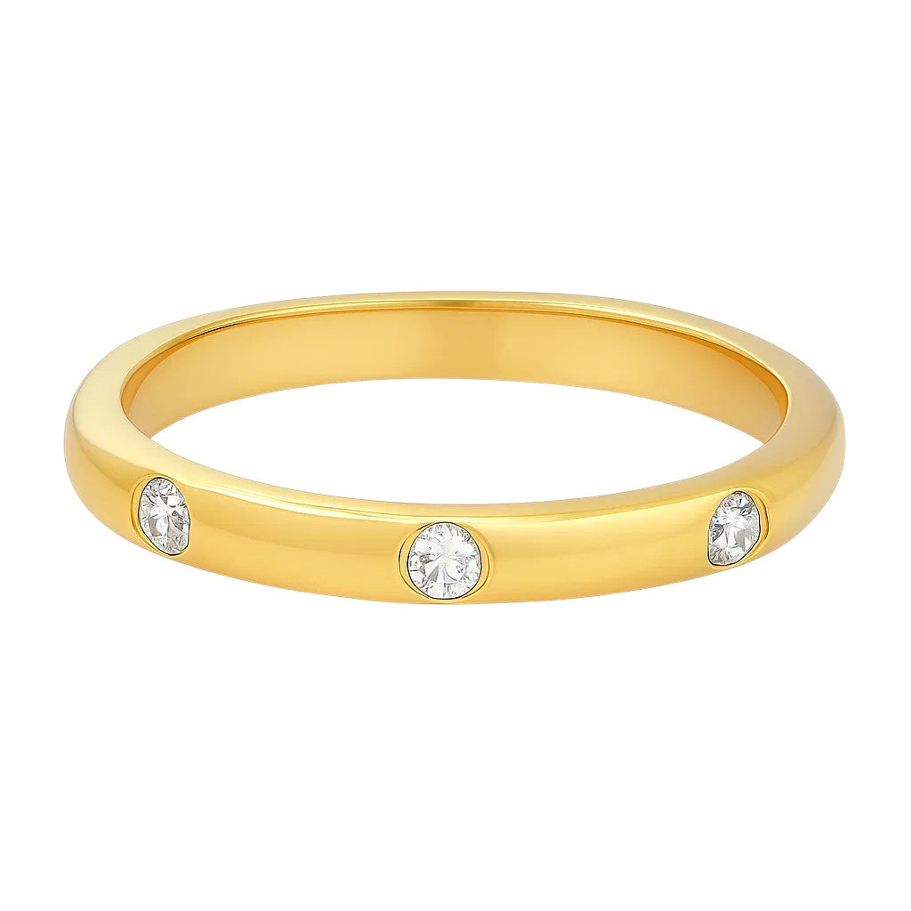 18K Gold Over Brass Round Cut Gemstones Ring Jewelry Size 5-8 RM-1780 TGR1054