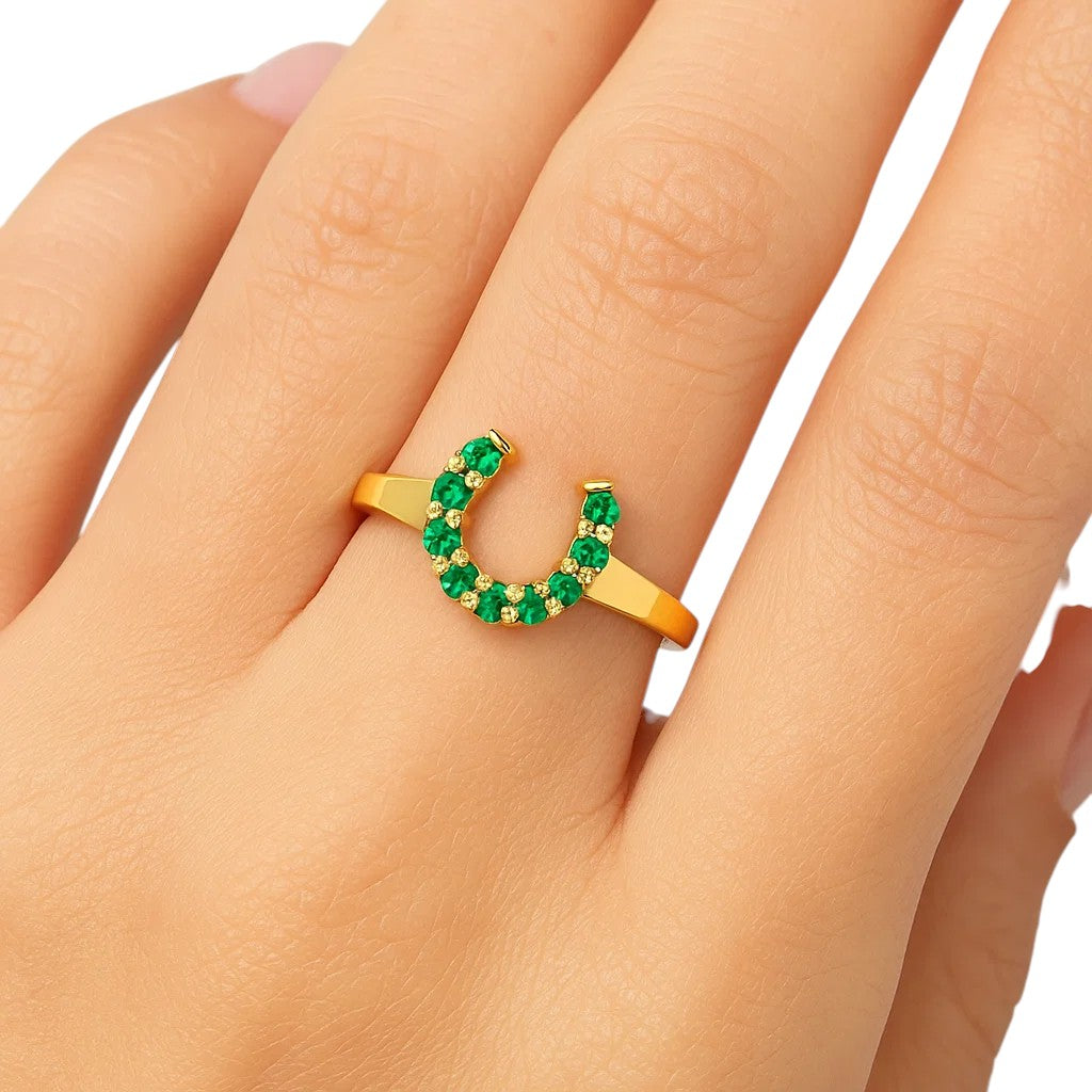 18K Gold Over Brass Round Cut Gemstones Ring Jewelry Size 5-8 RM-1779 TGR1055