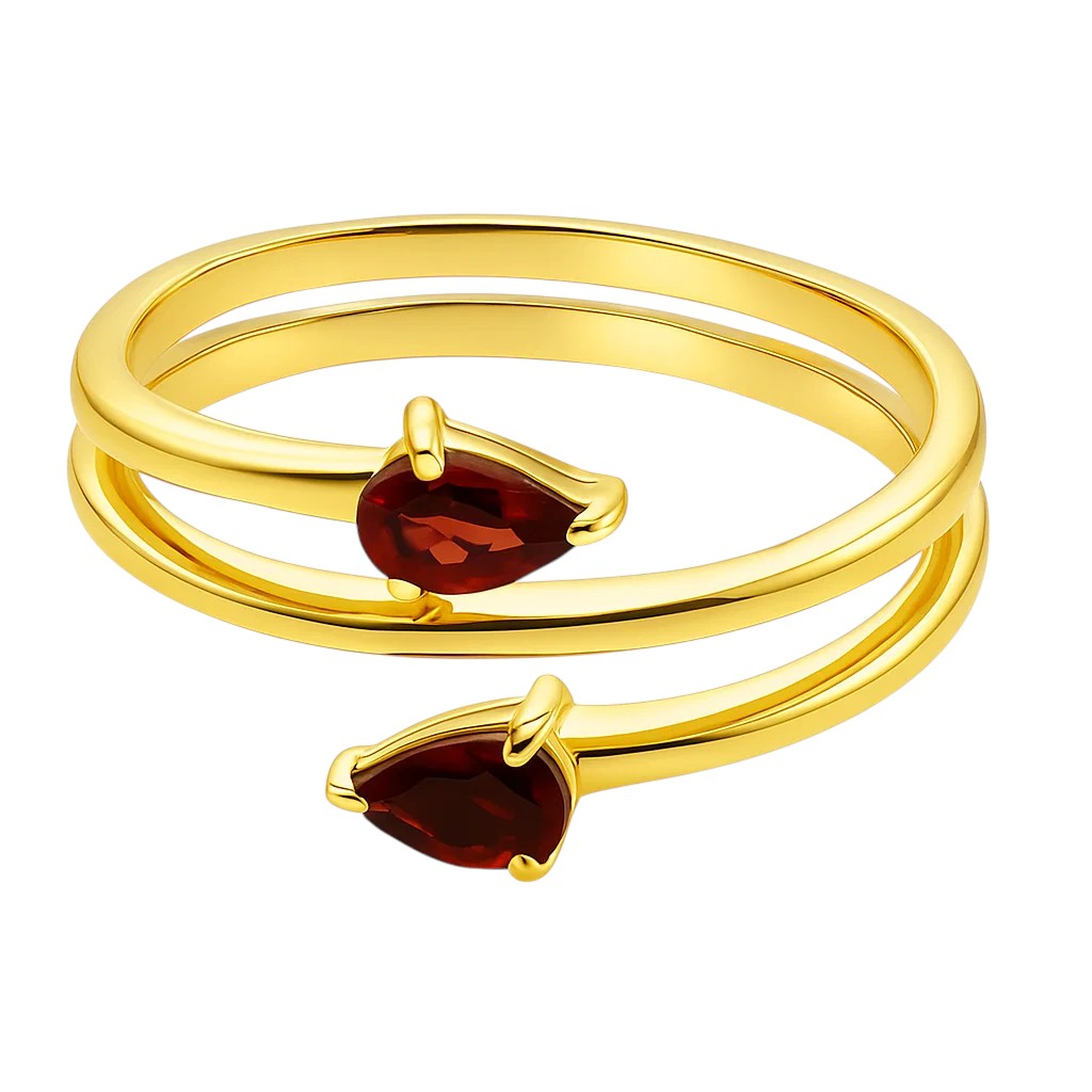 18K Gold Over Brass Pear Cut Gemstones Ring Jewelry Size 5-8 RM-1781 TGR1058