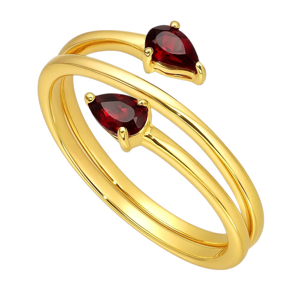 18K Gold Over Brass Pear Cut Gemstones Ring Jewelry Size 5-8 RM-1781 TGR1058