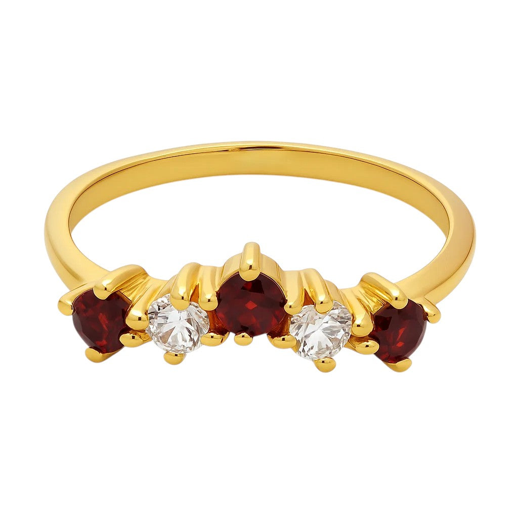 18K Gold Over Brass Round Cut Gemstones Ring Jewelry Size 5-8 RM-1782 TGR1059