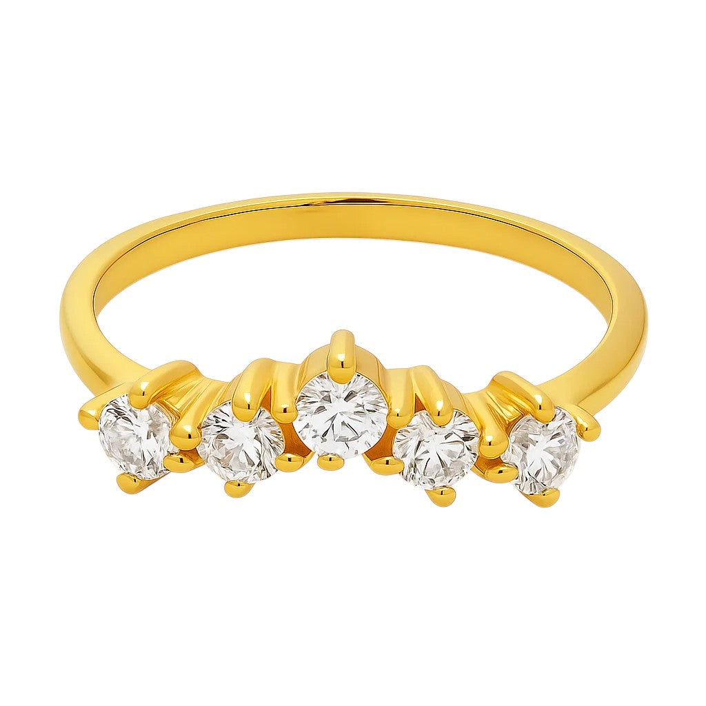 18K Gold Over Brass Round Cut Gemstones Ring Jewelry Size 5-8 RM-1782 TGR1059