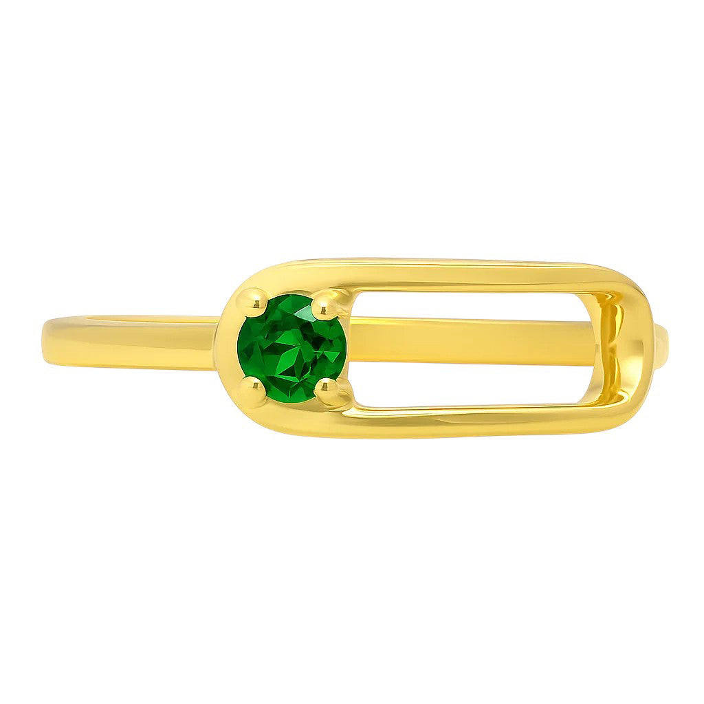 18K Gold Over Brass Round Cut Gemstones Ring Jewelry Size 5-8 RM-1783 TGR1060