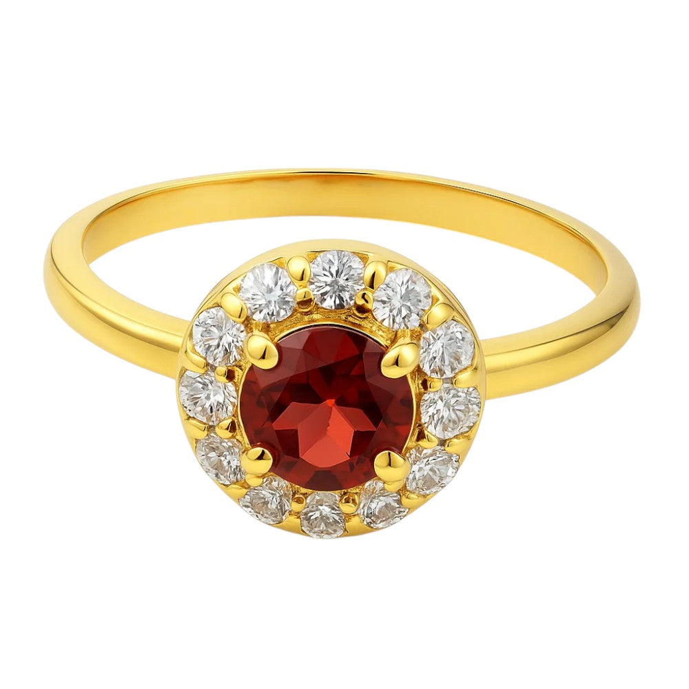18K Gold Over Brass Round Cut Gemstones Ring Jewelry Size 5-8 RM-1784 TGR1061