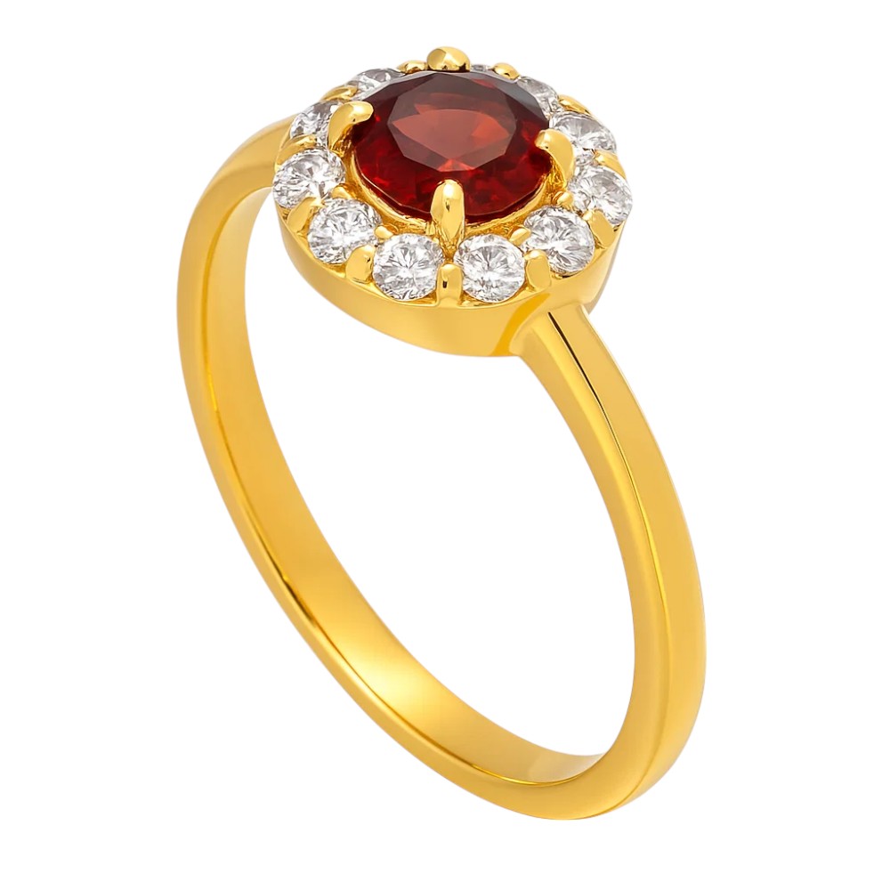 18K Gold Over Brass Round Cut Gemstones Ring Jewelry Size 5-8 RM-1784 TGR1061