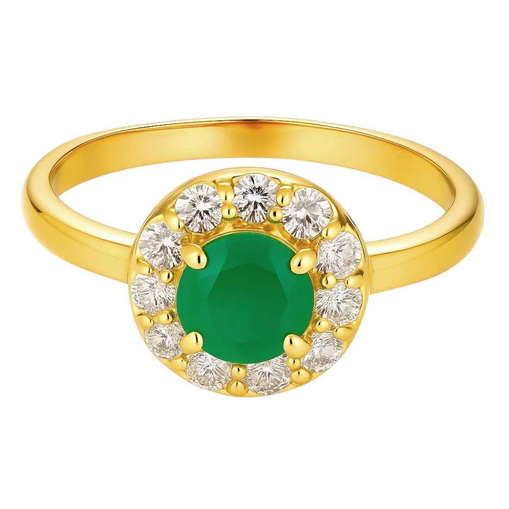 18K Gold Over Brass Round Cut Gemstones Ring Jewelry Size 5-8 RM-1784 TGR1061
