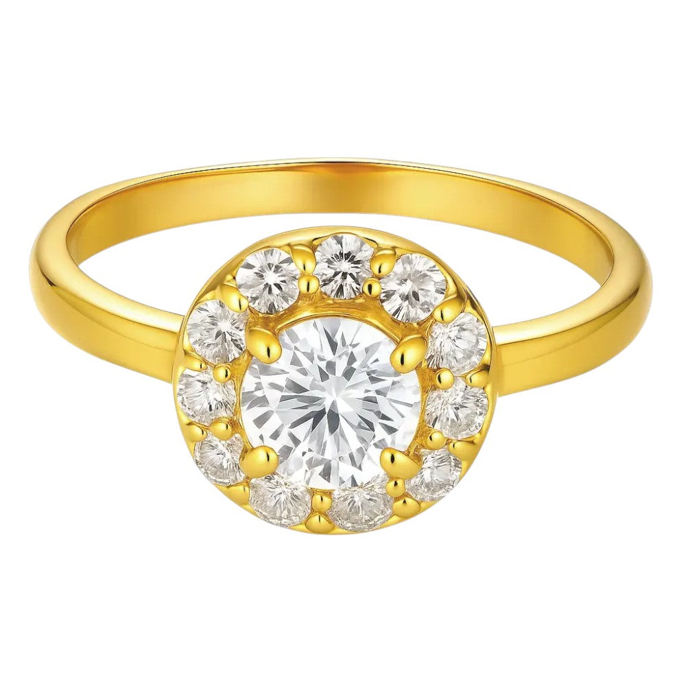 18K Gold Over Brass Round Cut Gemstones Ring Jewelry Size 5-8 RM-1784 TGR1061