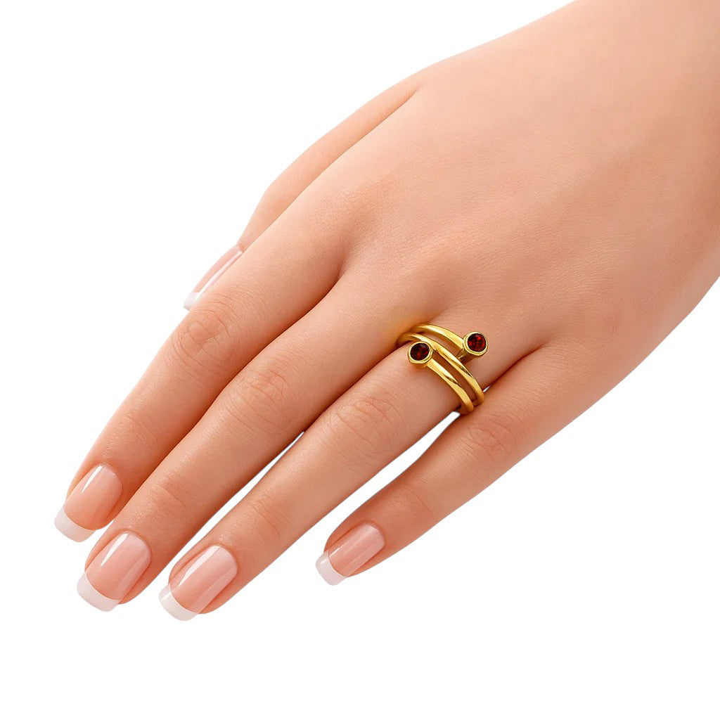 18K Gold Over Brass Round Cut Gemstones Ring size 5-8 Jewelry RM-1185 TGR1063