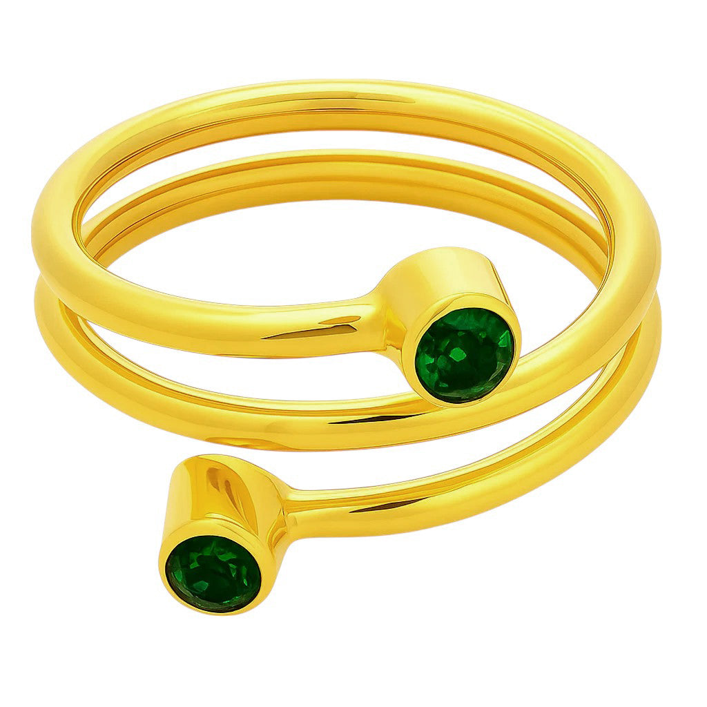 18K Gold Over Brass Round Cut Gemstones Ring size 5-8 Jewelry RM-1185 TGR1063
