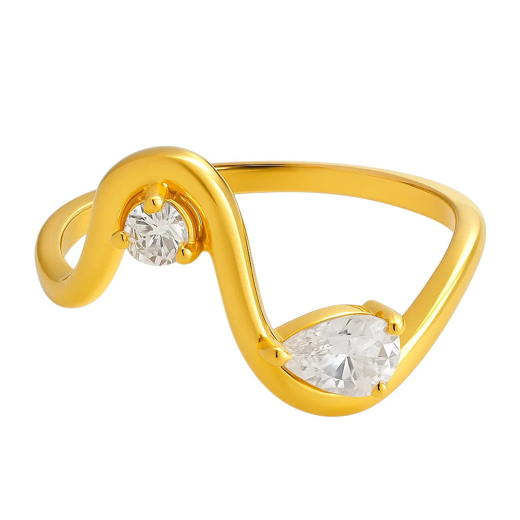 18K Gold Over Brass Pear Cut Gemstones Ring size 5-8 Jewelry RM-1786 TGR1064